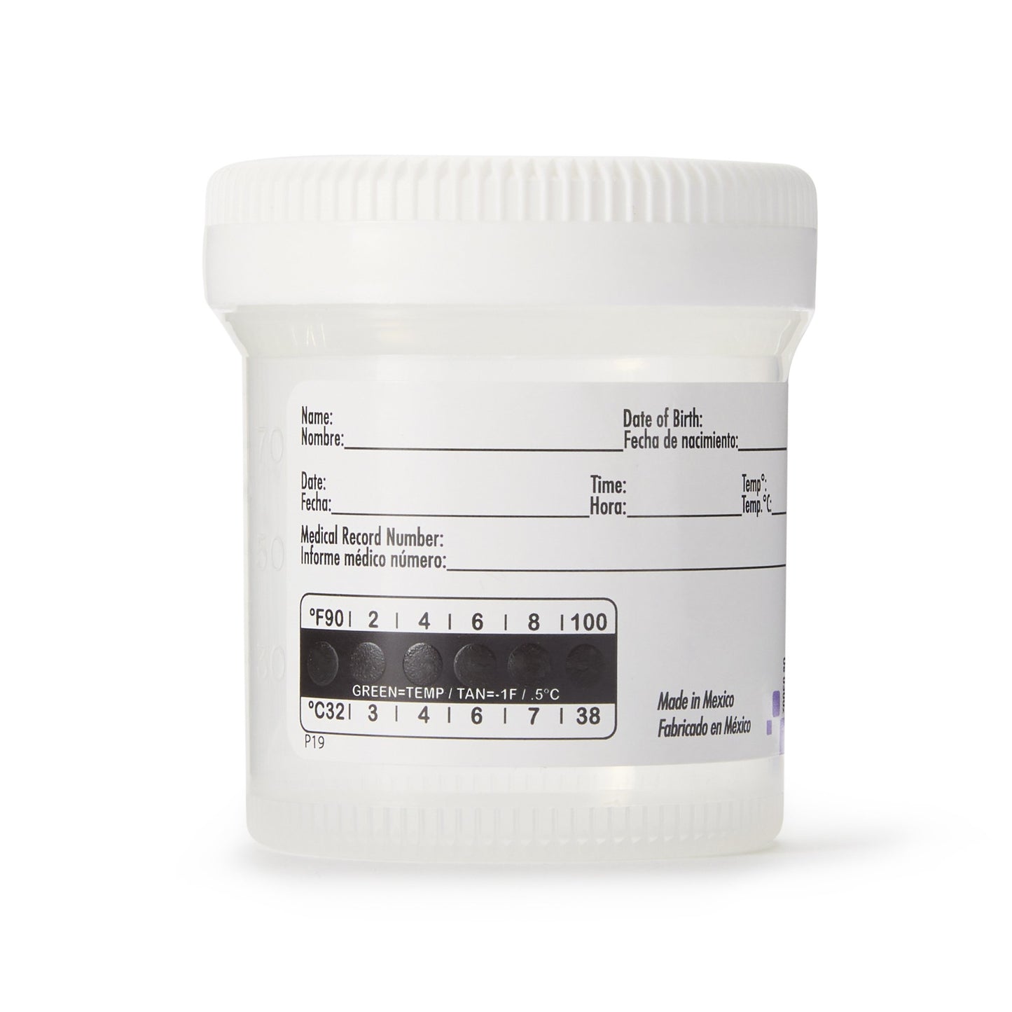 Samco™ Wide-Mouth Bio-Tite™ Specimen Container 55 mm Opening 90 mL (3 oz.) Screw Cap Patient Information Sterile (1121109_PK)