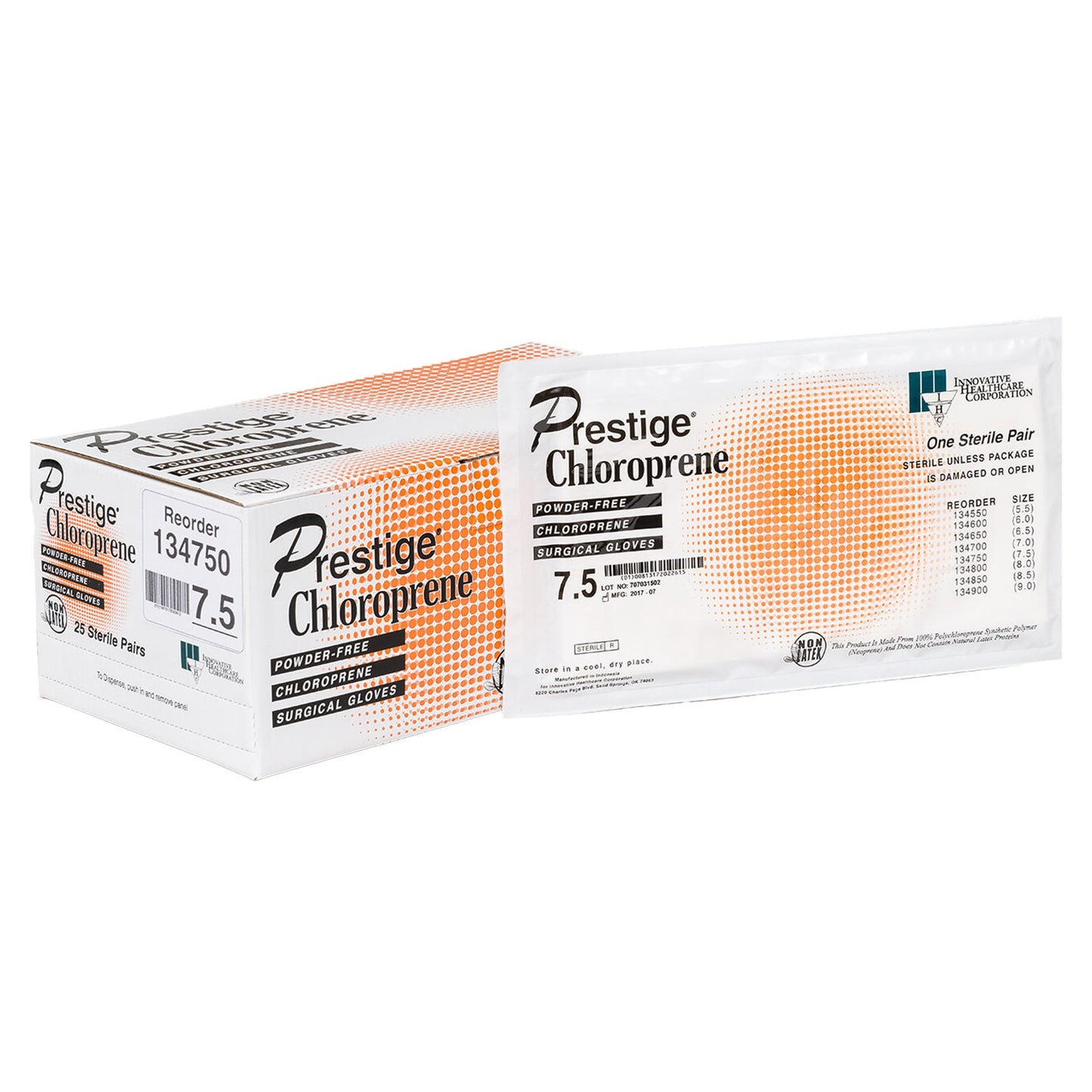 DermAssist® Prestige® Surgical Glove Size 7.5 Sterile Polyisoprene Standard Cuff Length Fully Textured Ivory Not Chemo Approved (812511_CS)