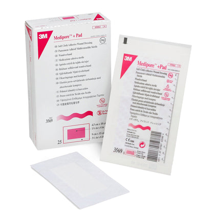 3M™ Medipore™ Composite Dressing 3-1/2 X 6 Inch Rectangle Sterile Nonwoven Backing (324094_BX)