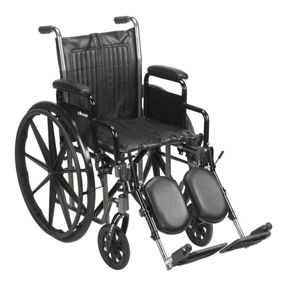 McKesson Wheelchair Dual Axle Desk Length Arm Swing-Away Footrest Black Upholstery 16 Inch Seat Width Adult 250 lbs. Weight Capacity (1065272_EA)