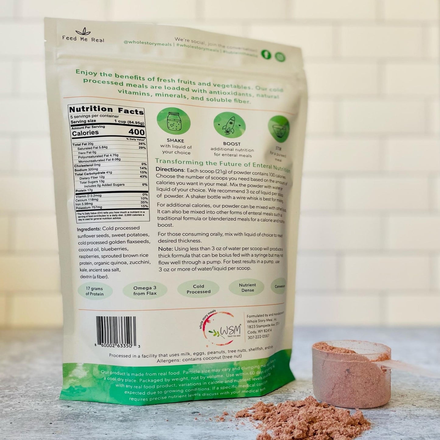 Whole Story Meals Oral Supplement Kale Quinoa Berry Flavor 16 oz. Pouch Powder (1223928_CS)