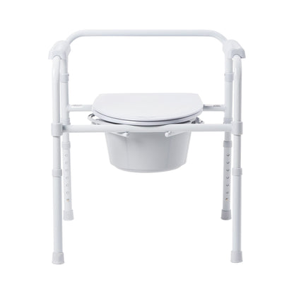 McKesson 3-in-1 Commode Chair Fixed Arms Steel Frame Back Bar 13-1/2 Inch Seat Width 350 lbs. Weight Capacity (1088075_CS)
