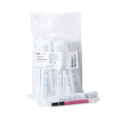 Devon™ Medical Utility Marker with Labels Permanent Black Ink Sterile Full Size Fine Tip (184747_CS)