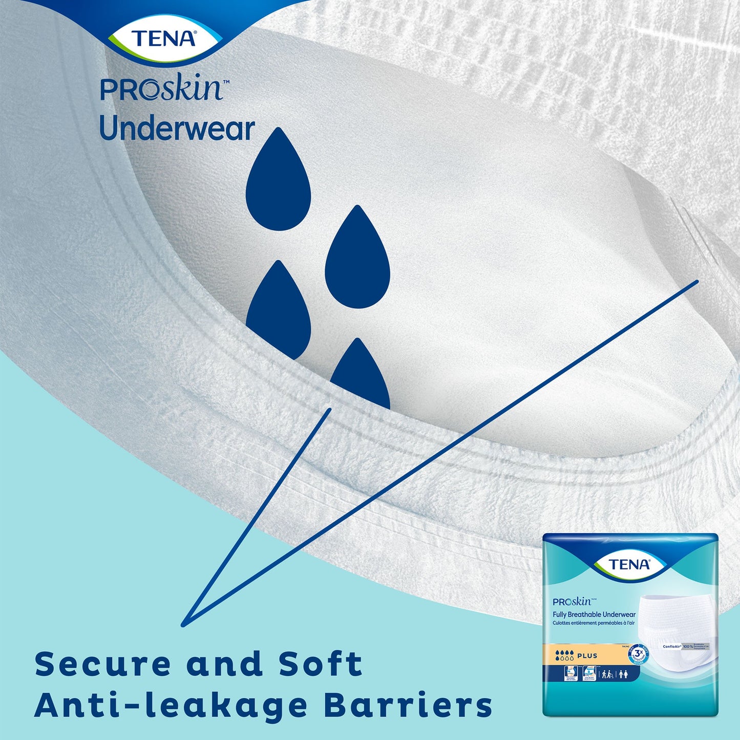 TENA® ProSkin™ Plus Unisex Adult Absorbent Underwear Pull On with Tear Away Seams X-Large Disposable Moderate Absorbency (1182394_CS)