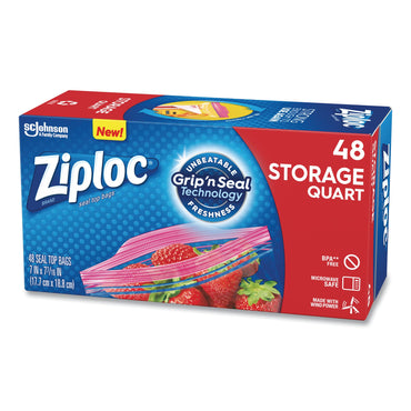 Ziploc® Reclosable Bag 7 X 7-7/16 Inch Plastic Clear / White Block Zipper Closure (1121214_BX)