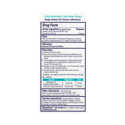 Little Remedies® Gas Relief 40 mg / 0.6 mL Strength Oral Drops 1 oz. (982801_EA)
