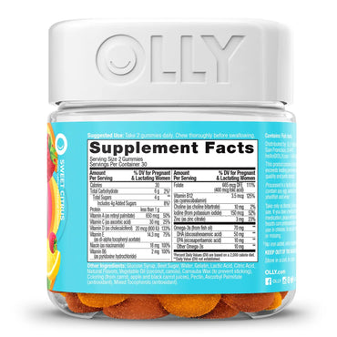 OLLY® Essential Prenatal Multi Prenatal Vitamin Supplement MultiVitamins With Folic Acid / DHA 400 mcg - 50 mg Strength Gummy 60 per Bottle Sweet Citrus Flavor (1228375_BT)