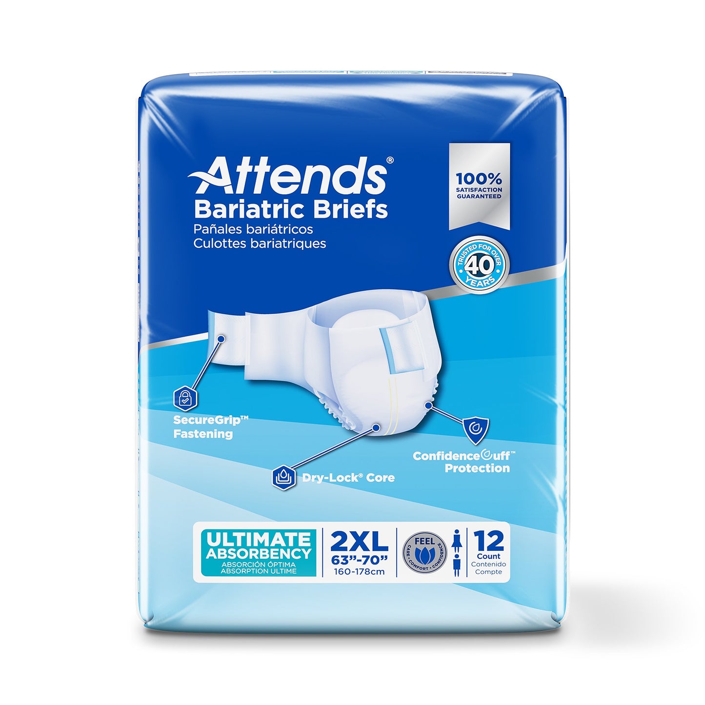 Attends® Bariatric Unisex Adult Incontinence Brief 2X-Large Disposable Heavy Absorbency (950227_BG)
