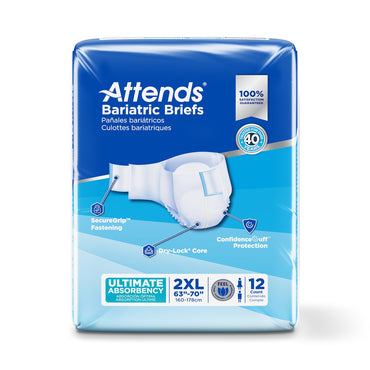 Attends® Bariatric Unisex Adult Incontinence Brief 2X-Large Disposable Heavy Absorbency (950227_BG)