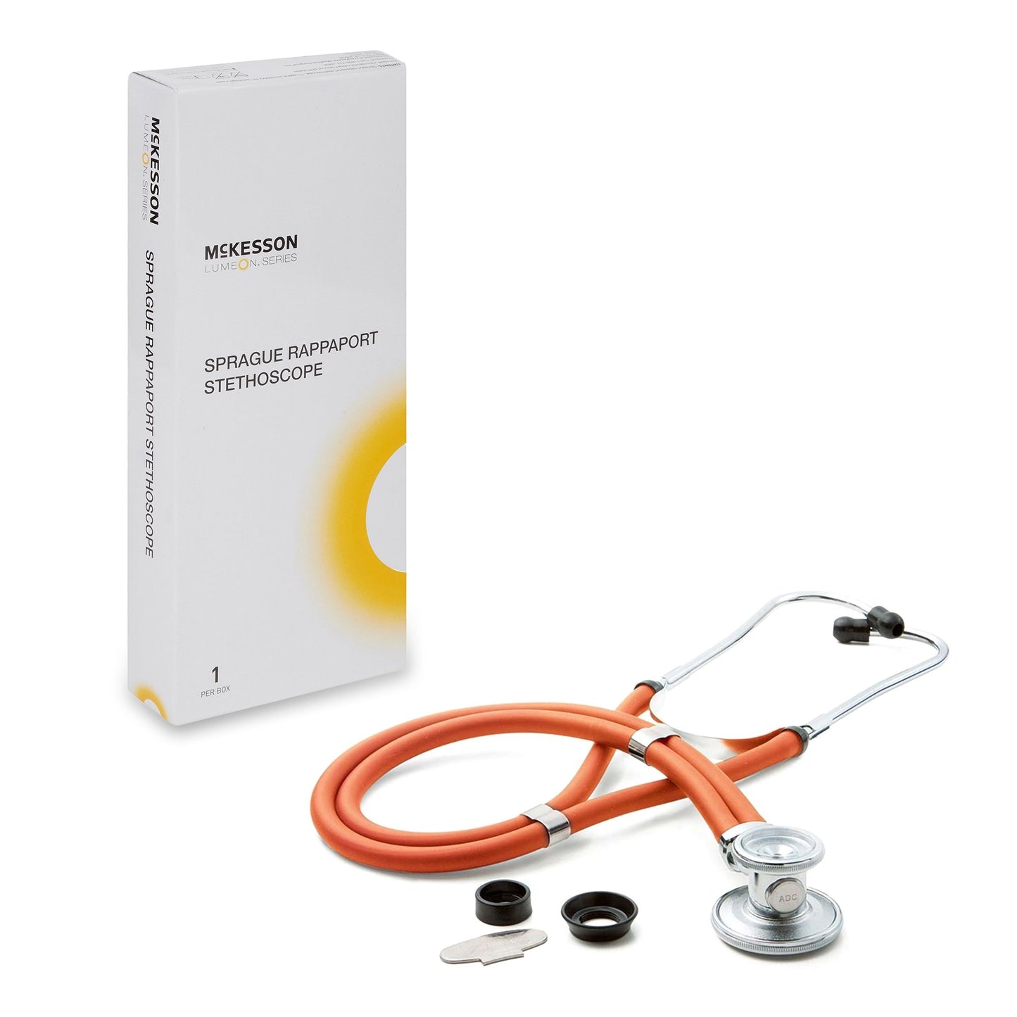 McKesson Sprague Stethoscope Orange 2-Tube 22 Inch Tube Double Sided Chestpiece (1089448_EA)