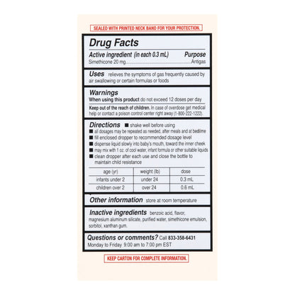 Foster & Thrive™ Infant Gas Relief 20 mg / 0.3 mL Strength Oral Drops 1 oz. (1235094_BT)