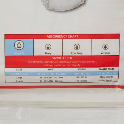 Sure Care™ Extra Unisex Adult Absorbent Underwear Pull On with Tear Away Seams Small / Medium Disposable Moderate Absorbency (814878_BG)