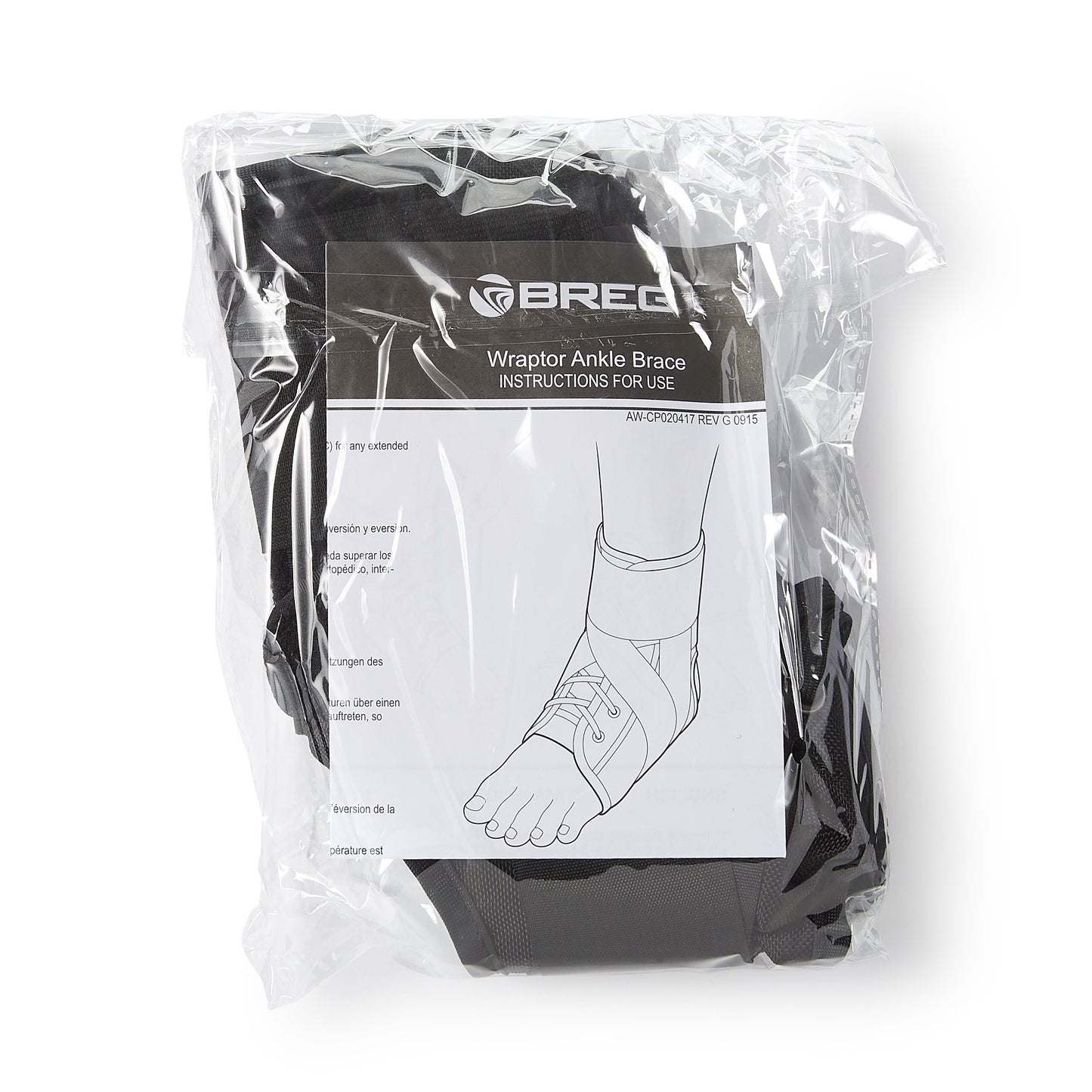 Breg® Wraptor Ankle Brace Medium Lace-Up / Wrap around Strap Male 9 to 11 / Female 10 to 12 Foot (954250_EA)
