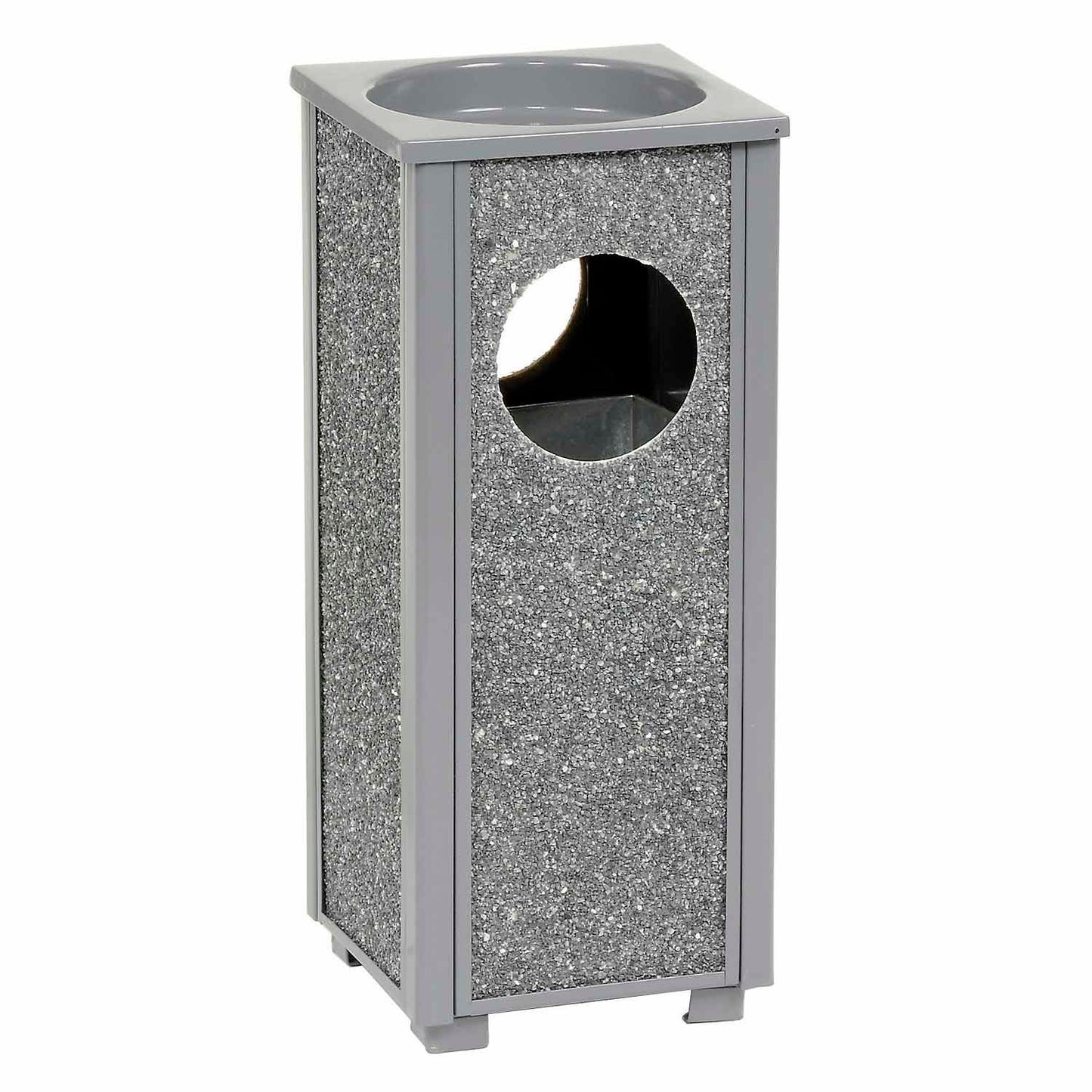 Global Industrial Stone Panel Trash Sand Urn, Gray, 2-1/2 Gallon, 10-1/4" Square x 24"H (WB238242GY)