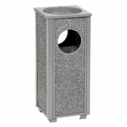 Global Industrial Stone Panel Trash Sand Urn, Gray, 2-1/2 Gallon, 10-1/4" Square x 24"H (WB238242GY)