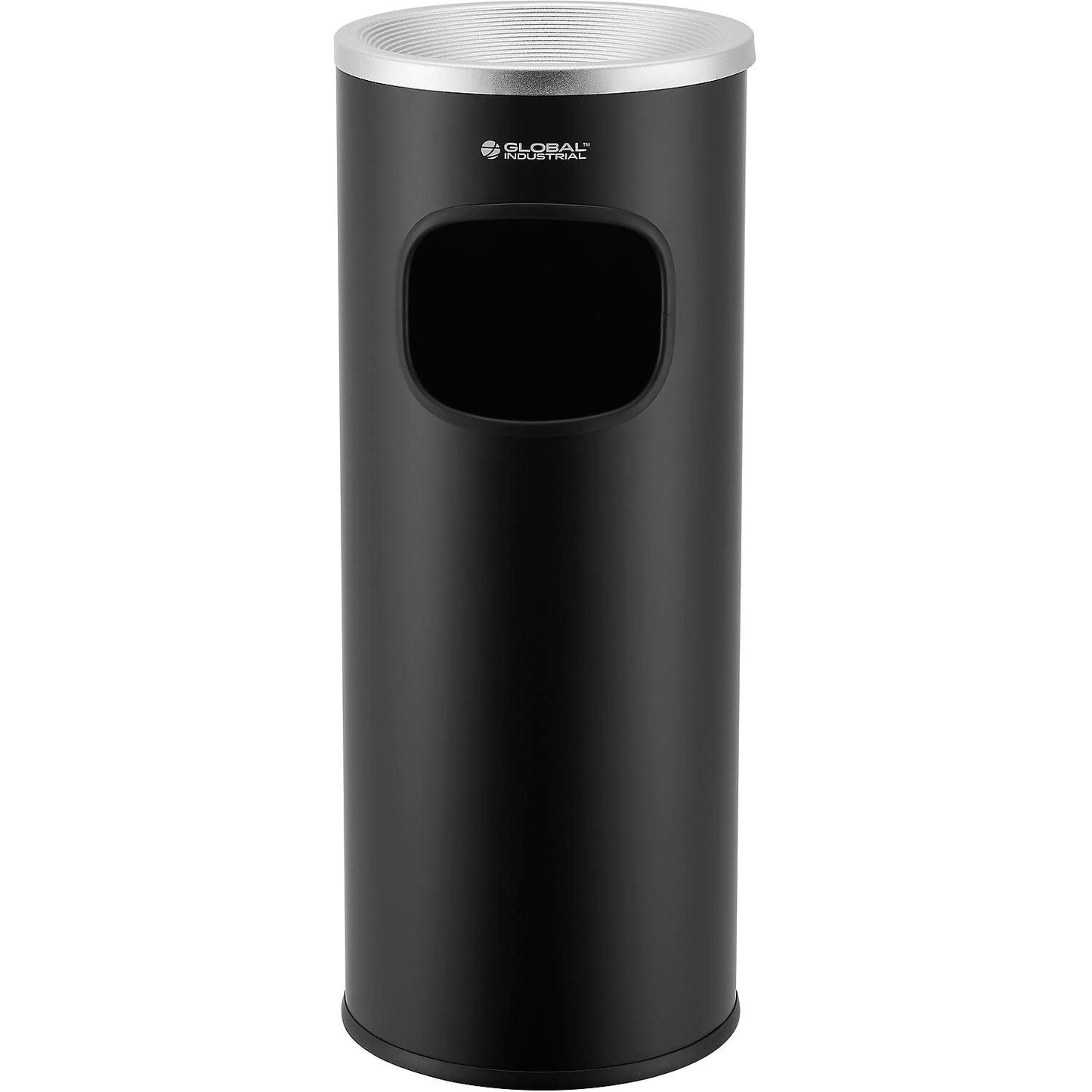 Global Industrial Steel Ashtray Trash Can, 3 Gallon, Black (WB615154)