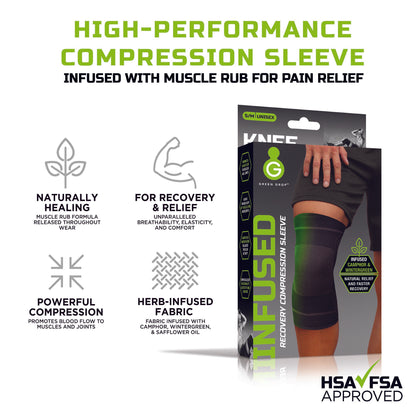 Green Drop™ Knee Support Large / X-Large Pull-On 16 to 19 Inch Thigh Circumference Left or Right Knee (1230638_EA)