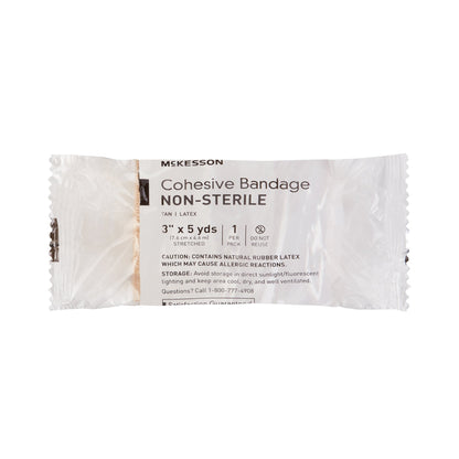 McKesson Cohesive Bandage 3 Inch X 5 Yard Self-adherent Closure Tan NonSterile Standard Compression (464153_CS)