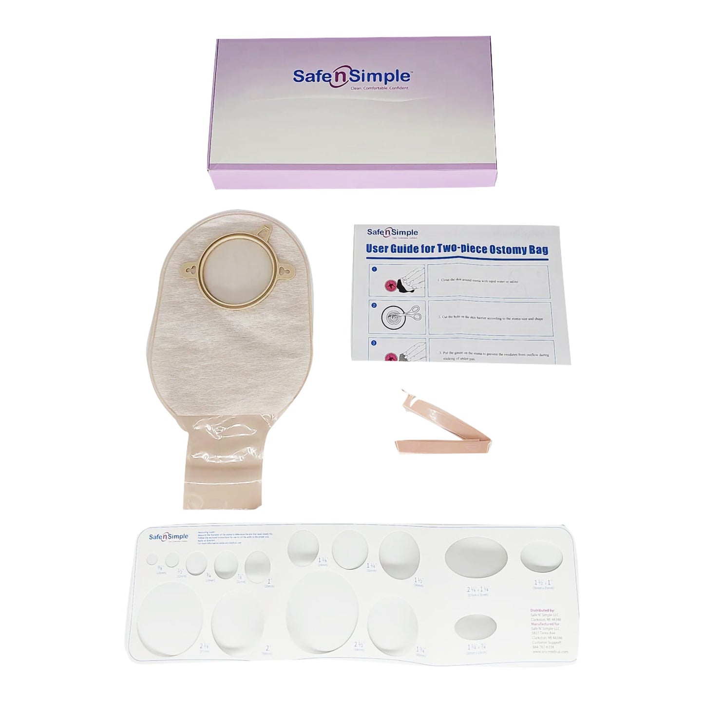 Safe n Simple™ Ostomy Pouch Two-Piece System 12 Inch Length Without Barrier Drainable (1242505_BX)