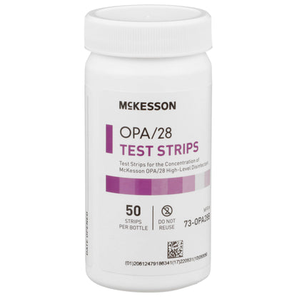 McKesson OPA/28 OPA Concentration Indicator Pad 50 Test Strips Bottle Single Use (852218_CS)