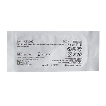 ICU IV Extension Set Small Bore 12 Inch Tubing (1136469_CS)