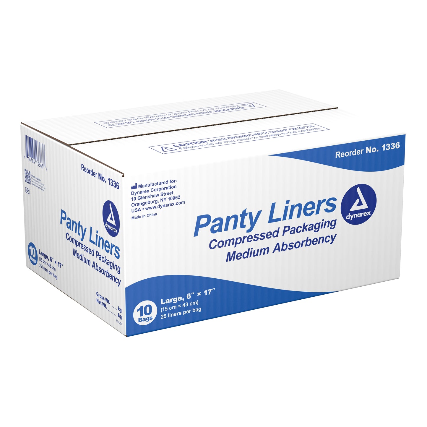 Dynarex® Bladder Control Pad 6 X 17 Inch Moderate Absorbency Wood Pulp / Polypropylene / Tissue Core One Size Fits Most (823384_CS)