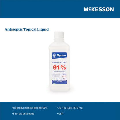 McKesson Brand Antiseptic Isopropyl Alcohol Topical Liquid 16 oz. Bottle (704316_CS)