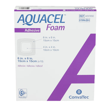 Aquacel® Foam Dressing 6 X 6 Inch With Border Waterproof Film Backing Silicone Adhesive Square Sterile (1118894_EA)