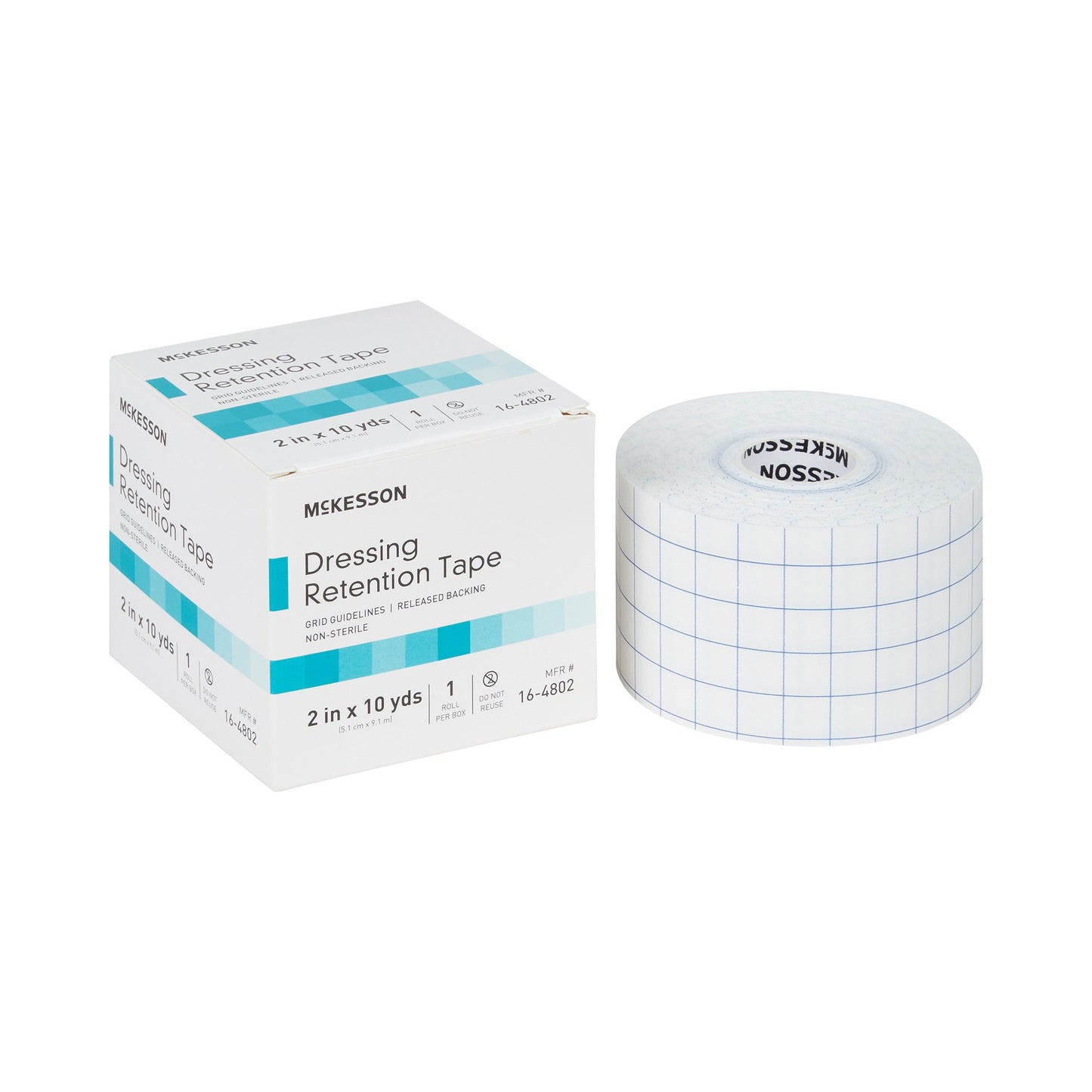 McKesson Water Resistant Dressing Retention Tape with Liner White 2 Inch X 10 Yard Nonwoven / Printed Release Paper NonSterile (1087971_BX)