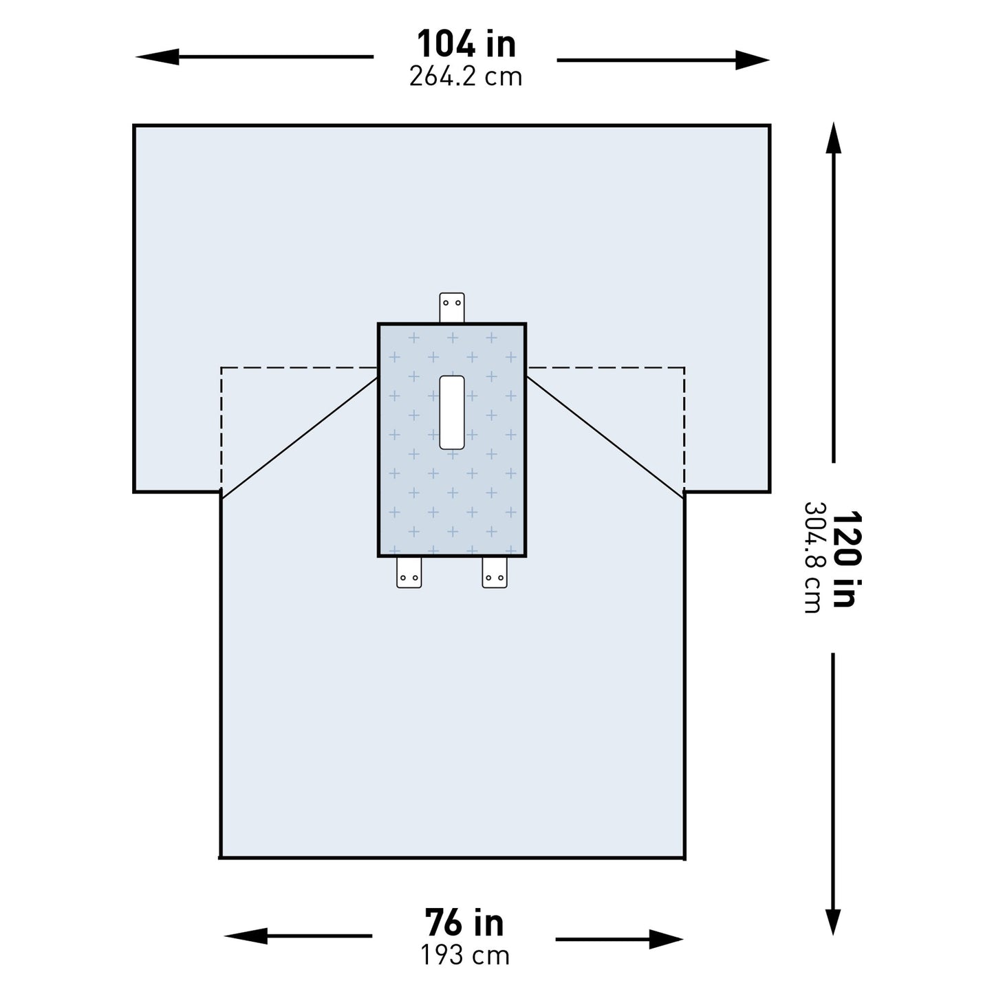 McKesson Abdominal Drape Laparotomy Drape 104 W X 76 W X 120 L Inch Sterile (1101288_CS)