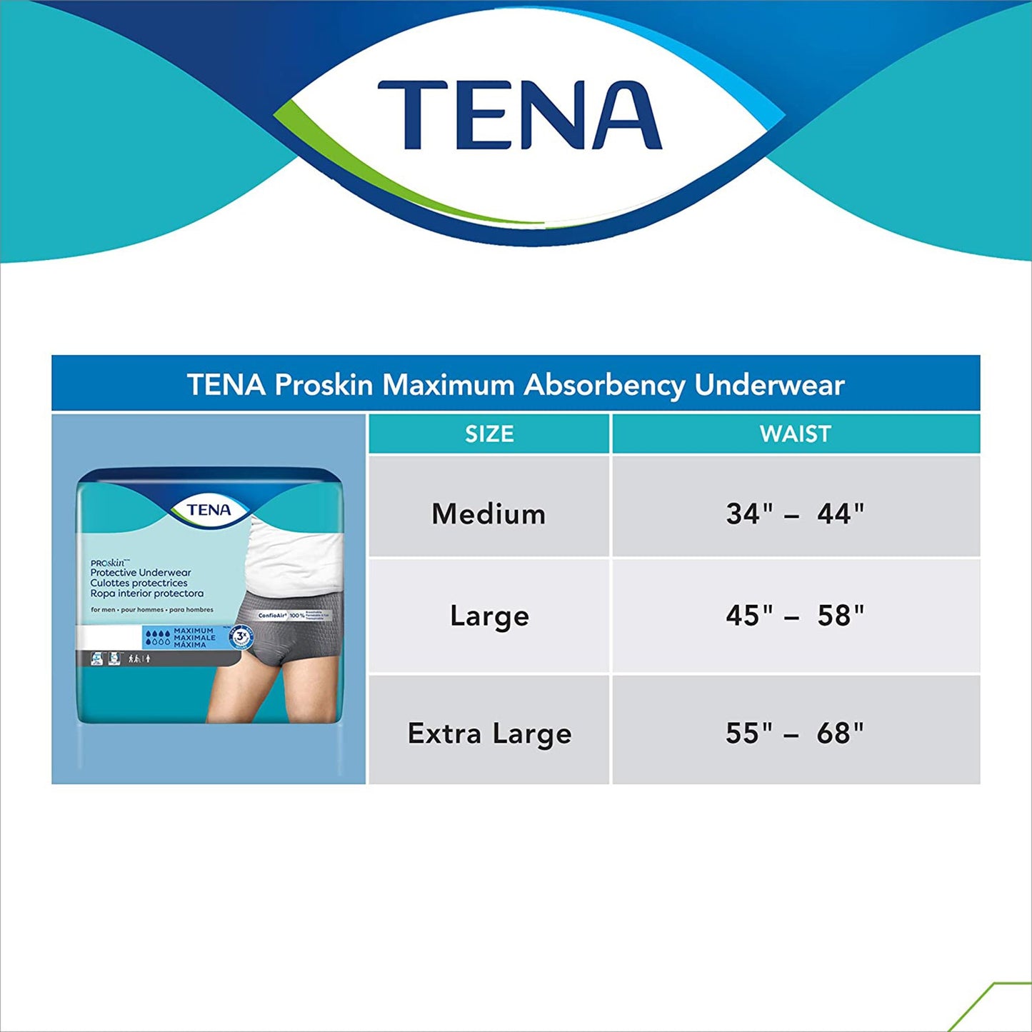 TENA® ProSkin™ Male Adult Absorbent Underwear Pull On with Tear Away Seams Large Disposable Moderate Absorbency (1135411_CS)