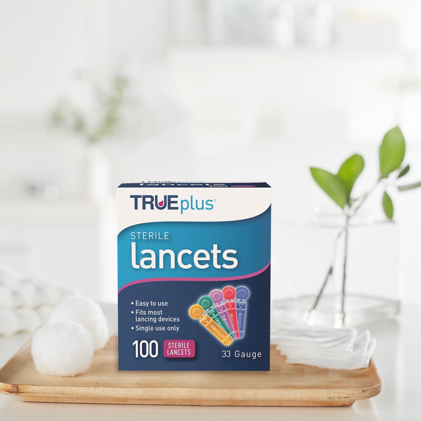 TRUEplus™ Lancet for Lancing Device 33 Gauge Non-Safety Twist Off Cap Finger (840884_BX)