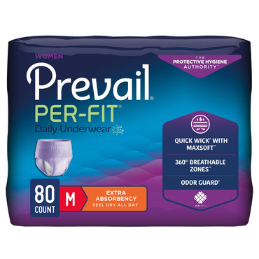 Prevail® Per-Fit® Female Adult Absorbent Underwear Pull On with Tear Away Seams Medium Disposable Moderate Absorbency (881922_CS)