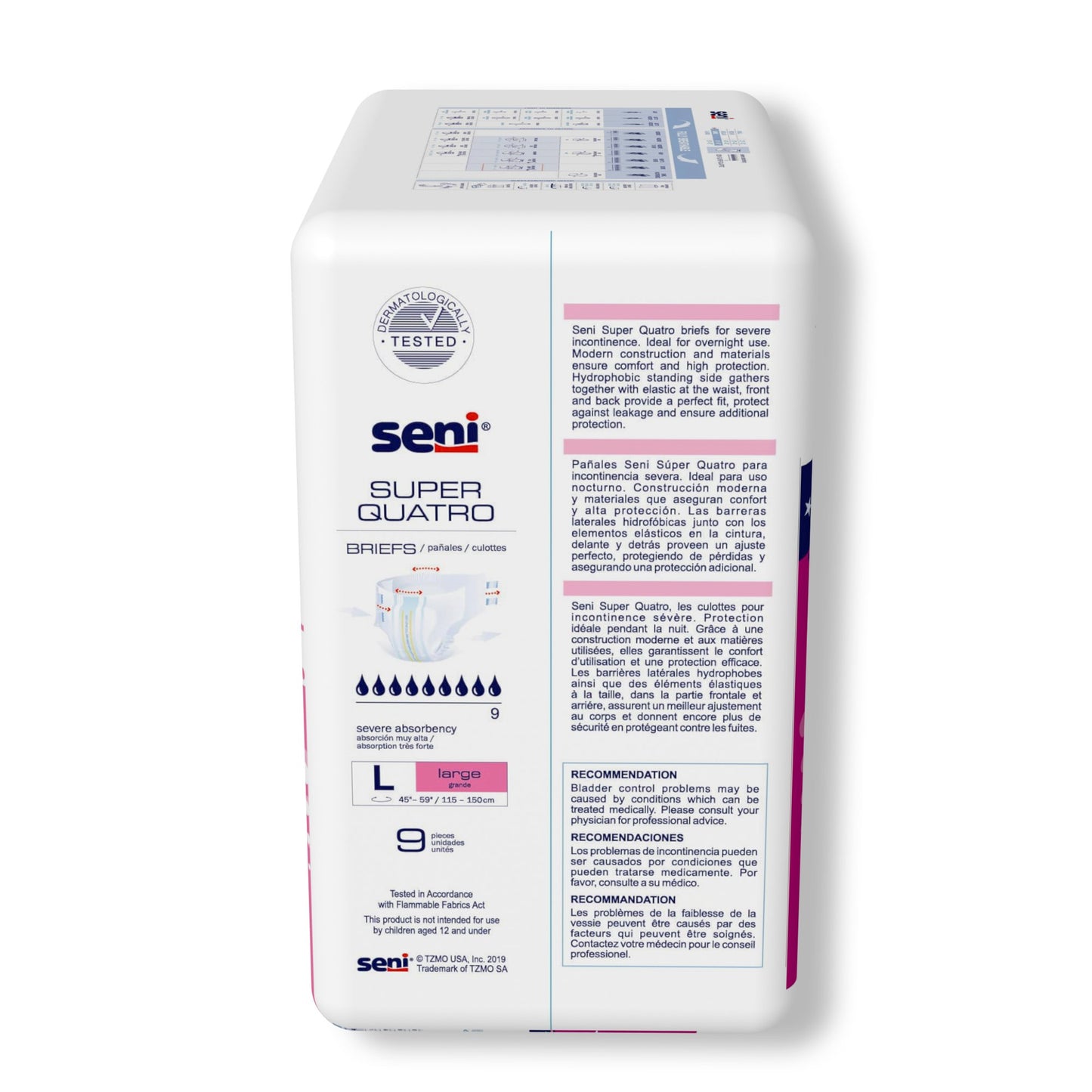 Seni® Super Quatro Unisex Adult Incontinence Brief Large Disposable Heavy Absorbency (1163835_PK)