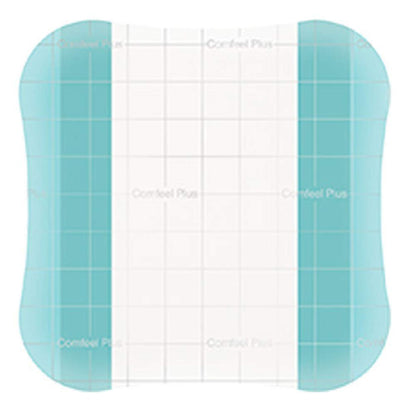 Comfeel® Plus Transparent Thin Thin Hydrocolloid Dressing Film Backing 4 X 4 Inch Square Hydrocolloid / Sodium Carboxymethylcellulose (CMC) / Film (1124401_BX)