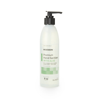 McKesson Premium Hand Sanitizer with Aloe 8 oz. Ethyl Alcohol Gel Pump Bottle (937915_CS)