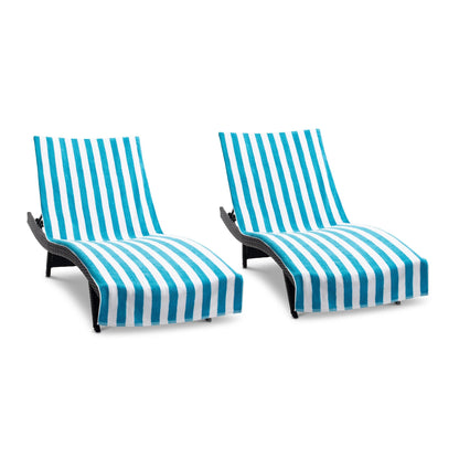Arkwright Home California Cabana Chaise Cover 30x85 Blue (2/Pack) (P-CC-CABANA-BL)