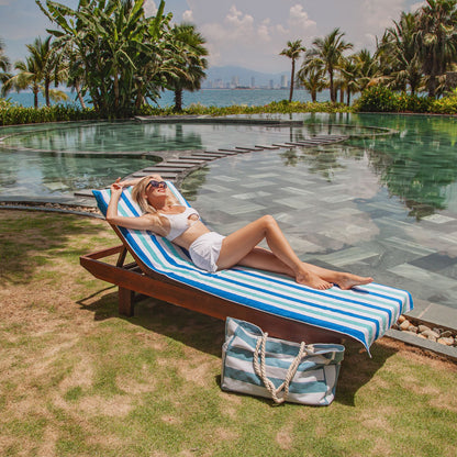 Hospeco® Cabo Cabana Chaise Cover 30x85 Navy/Blue, 12/Case (HOSCC-CC-NV-BL-CS)