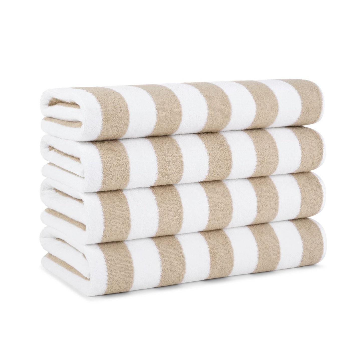 Arkwright Home California Cabana Beach Towel 30x70 Beige (4/Pack) (PNP-CABANA-BG)