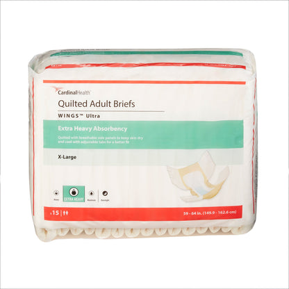 Wings™ Ultra Unisex Adult Incontinence Brief X-Large Disposable Heavy Absorbency (960582_CS)