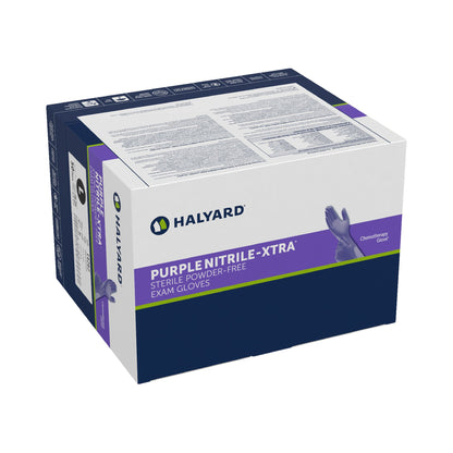 Purple Nitrile-Xtra™ Exam Glove Large Sterile Pair Nitrile Extended Cuff Length Textured Fingertips Purple Chemo Tested (1042399_CS)