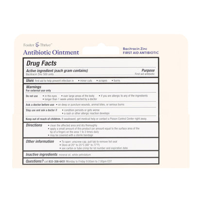 Foster & Thrive™ First Aid Antibiotic Bacitracin Ointment 1 oz. Tube (1244985_EA)