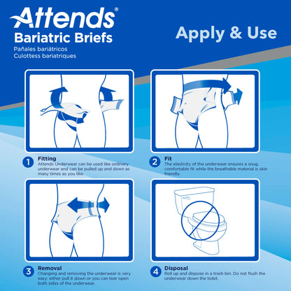 Attends® Bariatric Unisex Adult Incontinence Brief 4X-Large Disposable Heavy Absorbency (955308_BG)