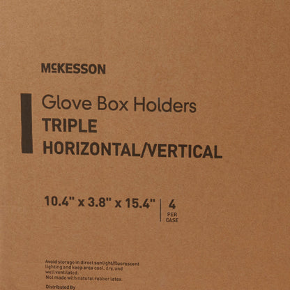 McKesson Glove Box Holder Horizontal or Vertical Mounted 3-Box Capacity Clear 3-1/8 X 10-1/4 X 15-1/4 Inch Plastic (519596_CS)