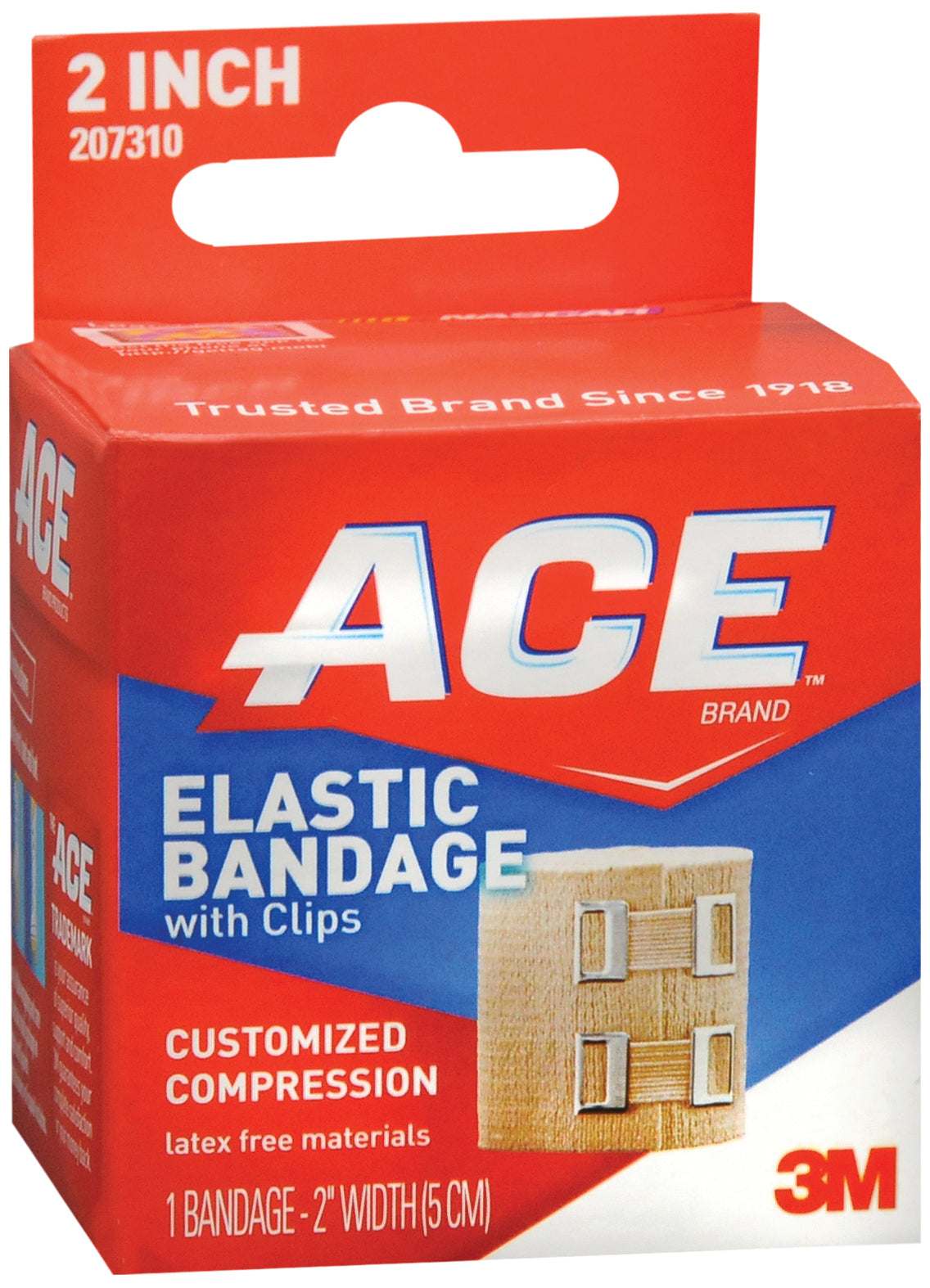 3M™ ACE™ Elastic Bandage 2 Inch Width Clip Detached Closure Tan NonSterile Standard Compression (1084229_EA)