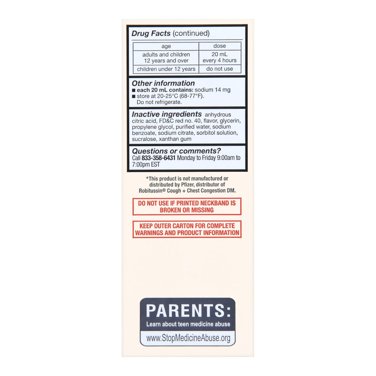 Foster & Thrive™ Cough and Chest Congestion 200 mg - 20 mg / 20 mL Strength Syrup 4 oz. (1238977_EA)