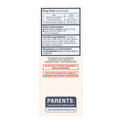 Foster & Thrive™ Cough and Chest Congestion 200 mg - 20 mg / 20 mL Strength Syrup 4 oz. (1238977_EA)