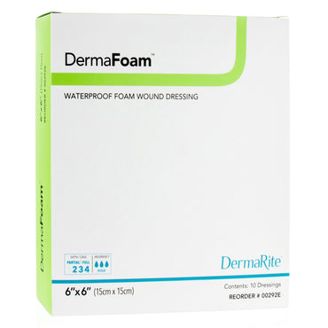 DermaFoam® Foam Dressing 6 X 6 Inch Without Border Waterproof Backing Nonadhesive Square Sterile (584143_EA)