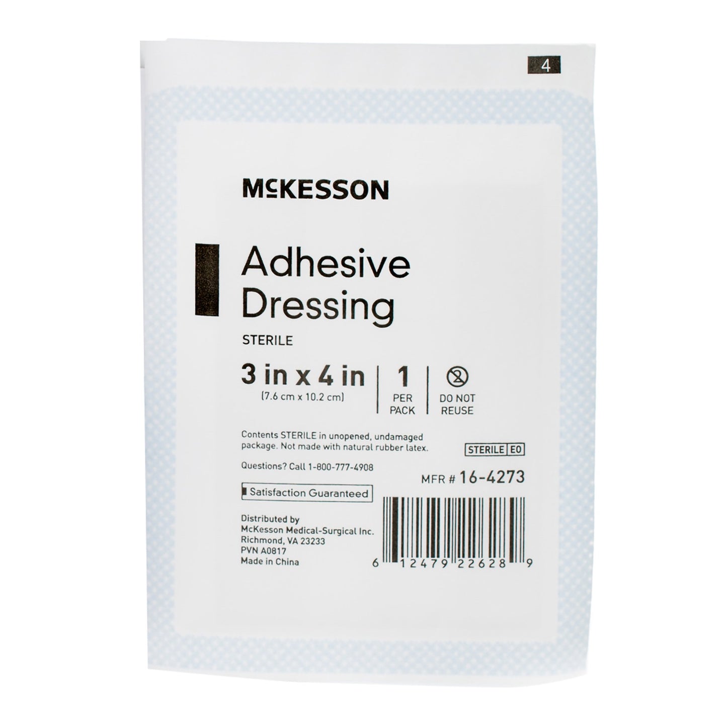 McKesson Non-Adherent Dressing with Adhesive 3 X 4 Inch Sterile 1 per Pack (1086175_CS)
