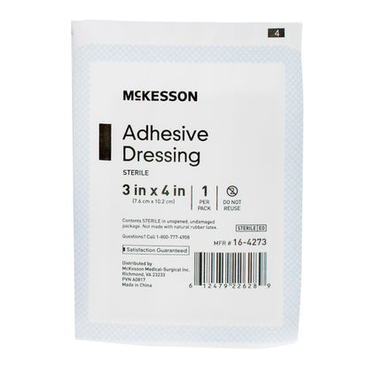 McKesson Non-Adherent Dressing with Adhesive 3 X 4 Inch Sterile 1 per Pack (1086175_EA)